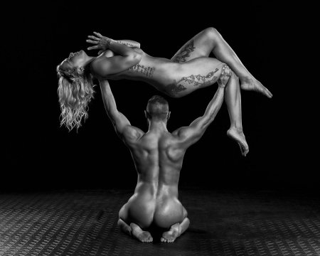 Naked acrobats