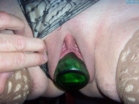 Glass jar in the vagina