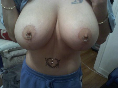 Big boobs with piercing