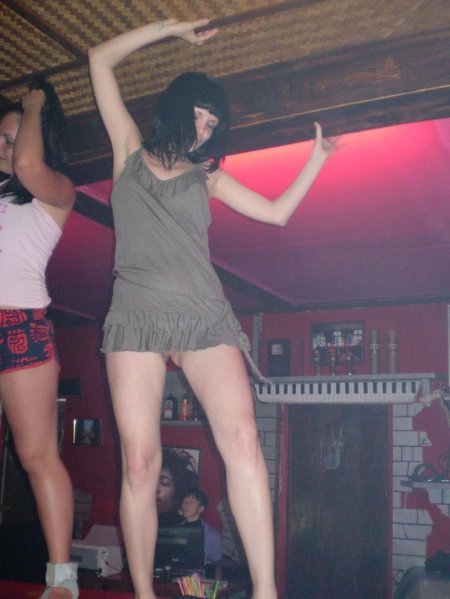 Without panties at a rural disco