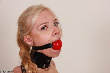 Girl Bondage with a gag in her mouth