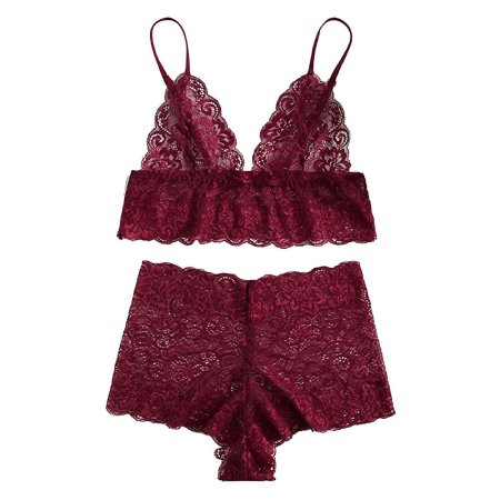 Burgundy Babidoll with lace
